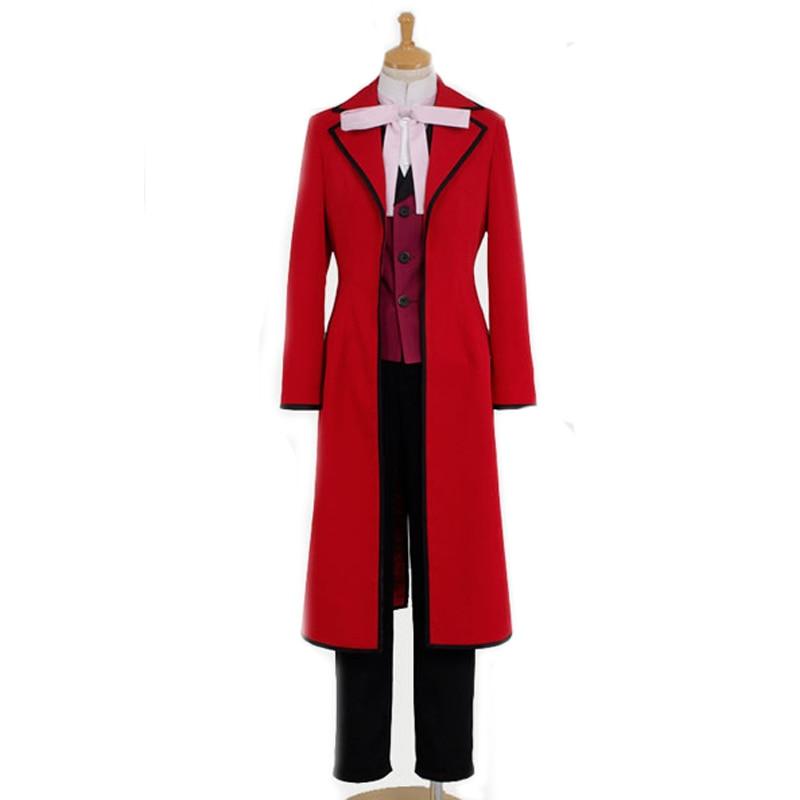 Anime Black Butler Cosplay Shinigami Grell Sutcliff Red Uniform Full ...