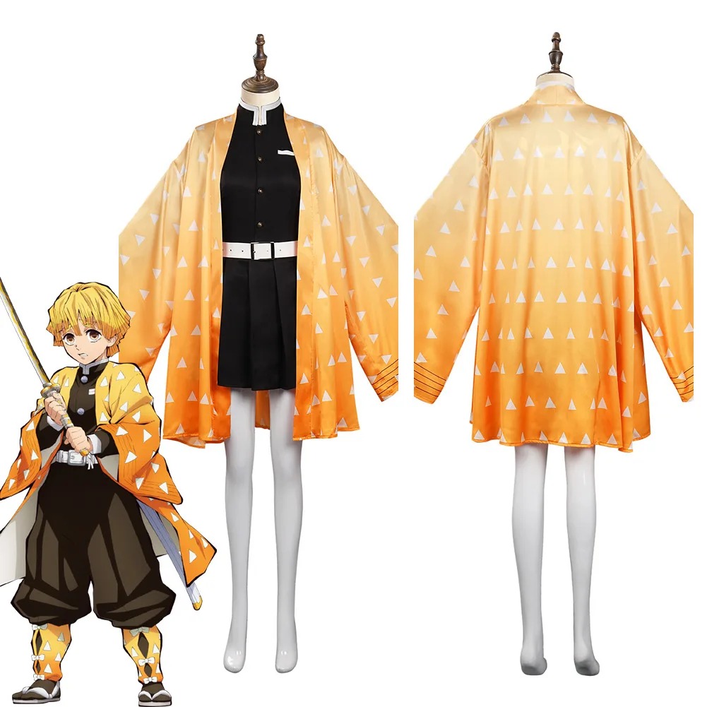 Anime Demon Slayer Agatsuma Zenitsu Cosplay Costume Outfits 9943