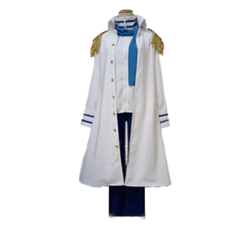 Anime One Piece Koby Cosplay Costume With Head Piece, Glasses And Cloak 