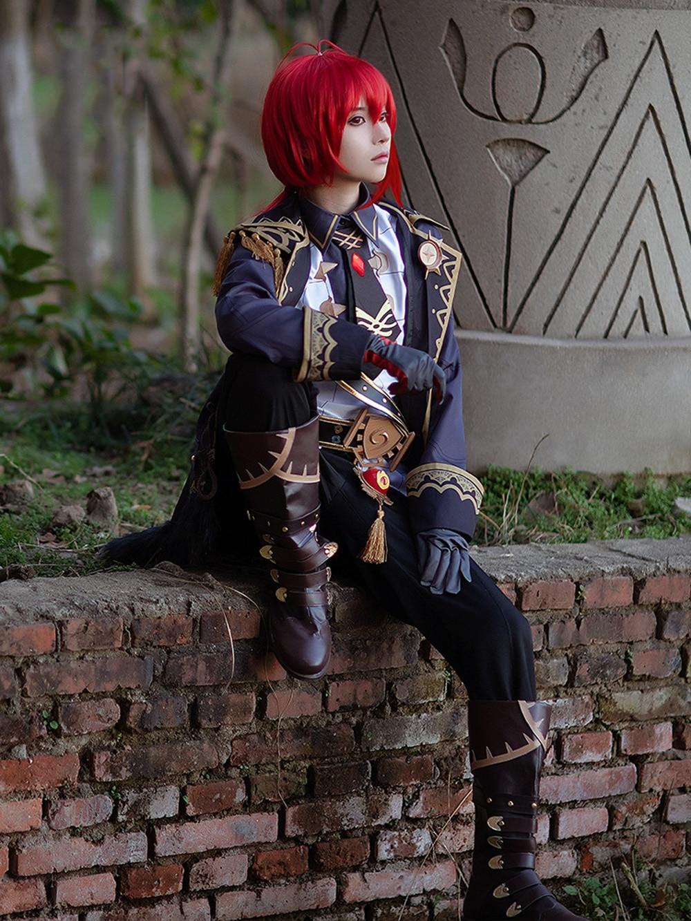 Game Genshin Impact Diluc Uniform Cosplay Costume Full Set - AllCosplay.com