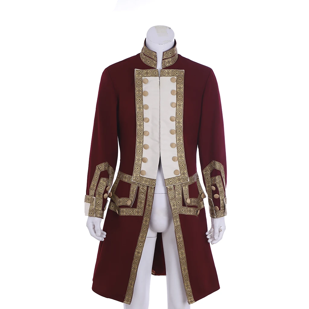 George Washington Red Cloak Royal Military Jacket Costume For Mens 