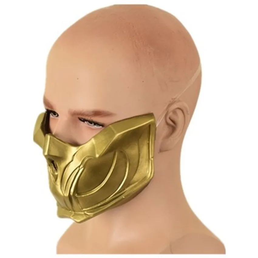 Mortal Kombat Scorpion Latex Half Face Cosplay Mask For Men