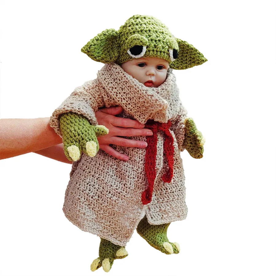 Yoda Style Newborn Infant Baby Photography Crochet Knit Toddler Cap ...