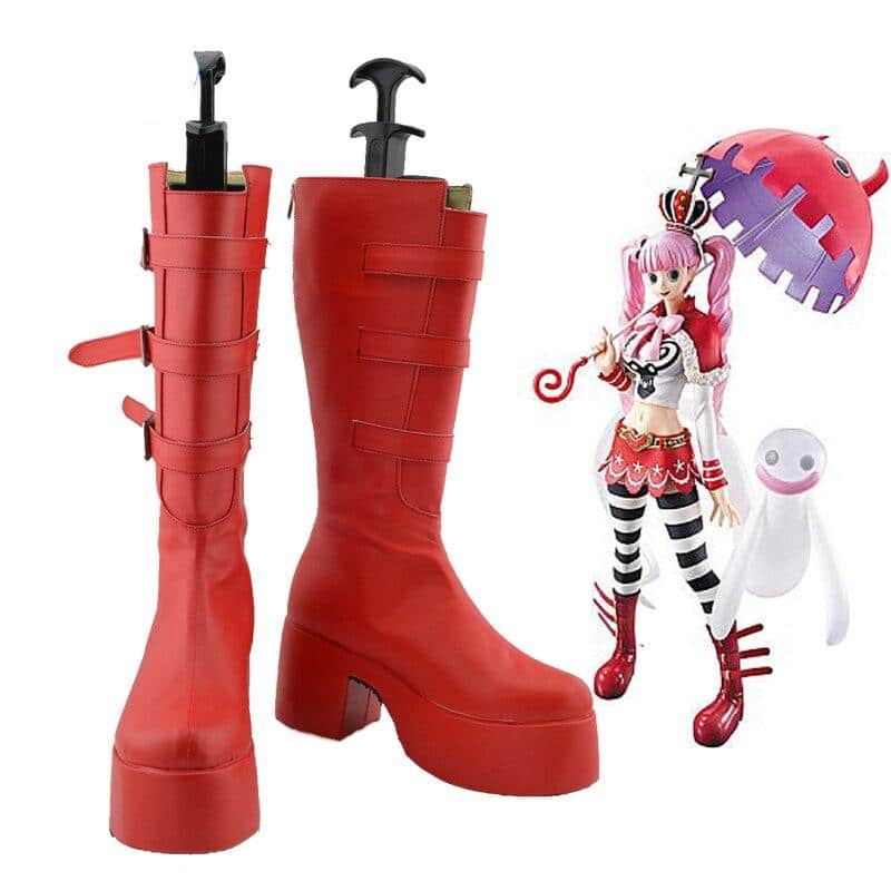 Anime One Piece Perona Red Boots cosplay shoes Custom Made|Shoes| - AliExpress