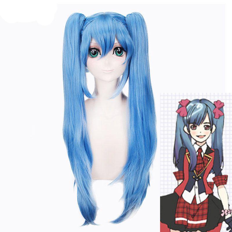 Ktip Up Anime Akb0048 Mayuyu Blue Long Two Ponytails Wig Cosplay Costume Women Heat Resistant Synthetic Hair Wigs - buy at the price of $34.29 in aliexpress.com | imall.com