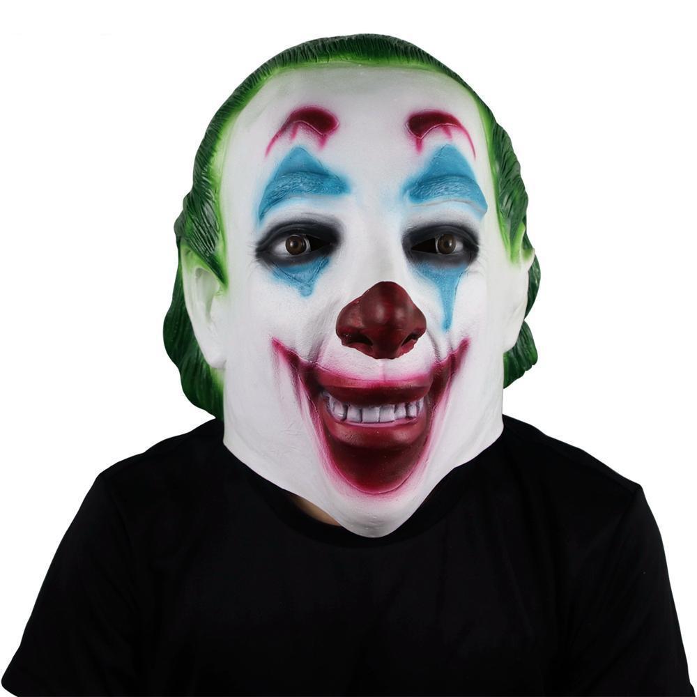 Joker Head Horror Clown Green Hair Cosplay Mask - AllCosplay.com