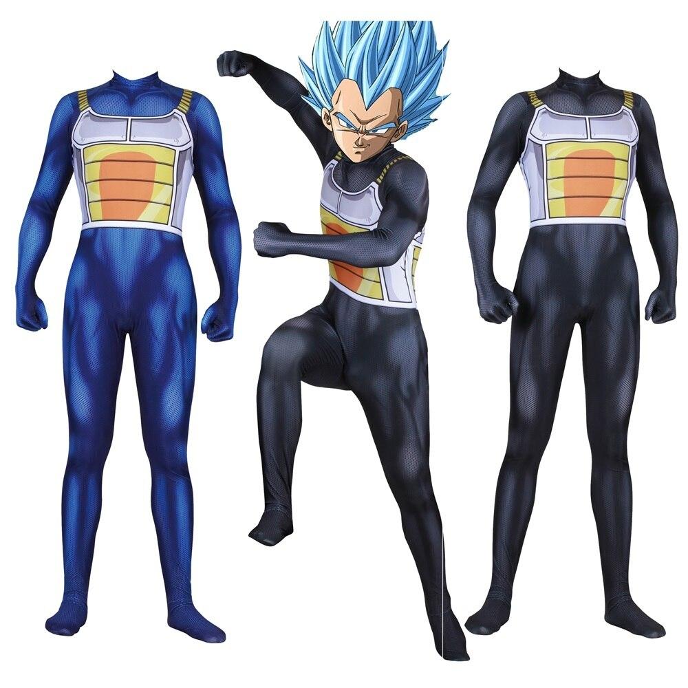 Anime Dragon Ball Blue Vegeta Zentai Jumpsuits Cosplay Costume ...