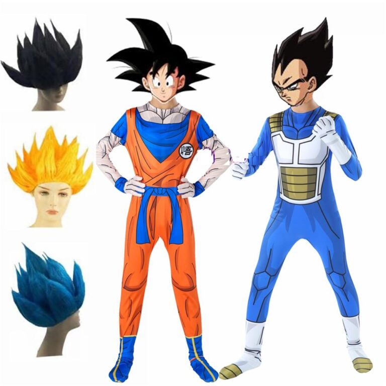 Anime Dragon Ball Son Goku, Majin Vegeta Cosplay Costume & Wig ...