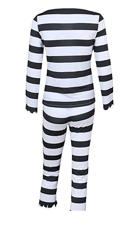 Detentionhouse Nanbaka Jyugo Cosplay Costumes Black White Striped Prisoner Uniform Halloween Jumpsuit Suit From Zazzycos, $59.8 | DHgate.Com
