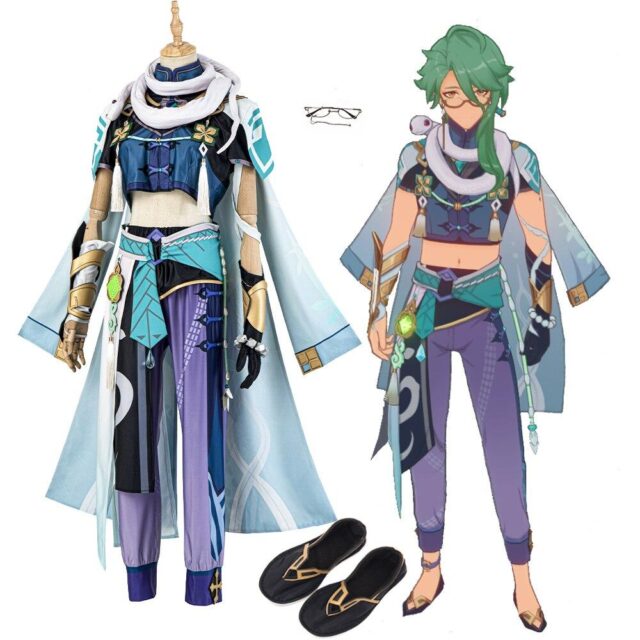 Game Genshin Impact Baizhu Uniform Cosplay Costume Full Set ...
