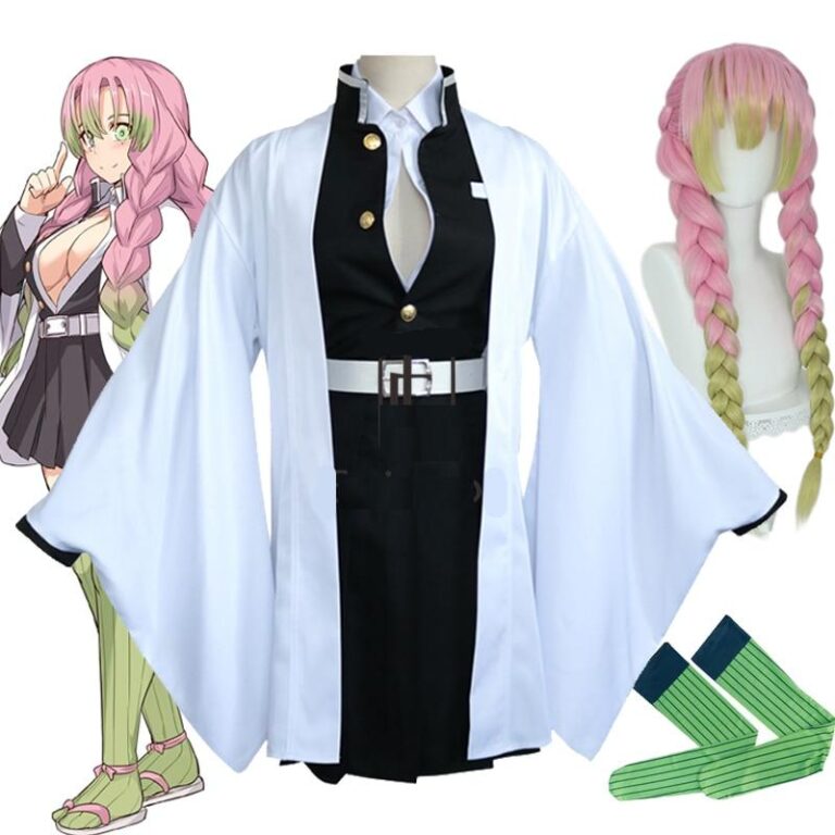 Anime Demon Slayer Kanroji Mitsuri Uniform Cosplay Costume With Cloak ...