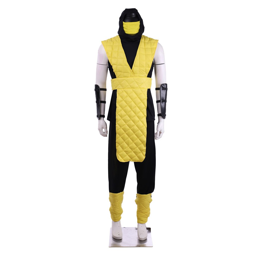 Mortal Kombat X Scorpion Cosplay Costume Yellow Battle Suit ...