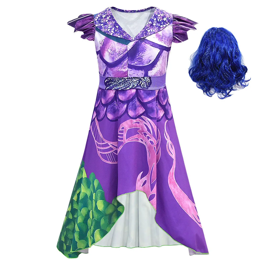 purple-blue wig